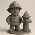 Fireman-boneco.png 🧯 Firefighter Figurine with Hydrant