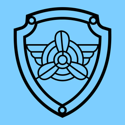 paw-patrol-skye-badge-blue.png STL file Paw Patrol Skye Badges 2D Wall Decoration・3D printable model to download