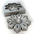 4.jpg Flower with leaves - silicone or plaster mold for 3D printer