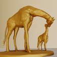 giraffe-and-calf-3.png Giraffe and calf statue stl 3d print file