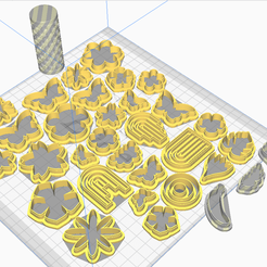 2-222.png STL file Affordable Polymer Airdry Clay Cutter 36pcs Set 20220310 with BONUS ROLLER・3D printing idea to download