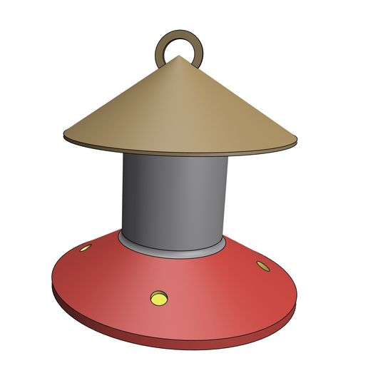 Hummingbird Decorative Bird Feeder - Pine Makers - 3D model önizlemesi