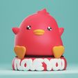 TinyMakers3D_Red-Ducky-kawaii-print-stl-3mf-free-figure-01.jpg ♡♡♡♡ I LOVE YOU - Ducky cute TinyMakers3d