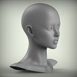 300.70.jpg 6 Cartoon Female Head 3D model Low-poly 3D model
