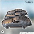 4.jpg Set of three post-apocalyptic cars with bumper and improvised armor on the body (8) - Future Sci-Fi SF Post apocalyptic Tabletop Scifi 28mm 15mm 20mm Modern