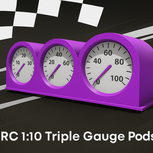 RC Car Drift 1:10 Triple Gauge Pods Accessories