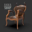 9.png 3D | STL | PRINT | MODEL | CHAIR FOR DOLL | BJD | ARMCHAIR | ROCOCO | INTERIOR | DOLL ROOM | OOAK | RESIN | COLLECTION