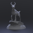 3.png Moonhorn Ibex Fantasy Creature 32mm Scale Pre-Supported