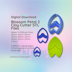 Cover-7.png Fichier STL Clay Cutter STL File Blossom Petal 2 - Flower Earring Digital File Download- 10 sizes and 2 Cutter Versions, cookie cutter・Modèle à télécharger et à imprimer en 3D