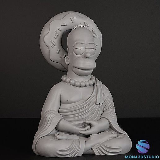 2.jpg Homer Simpson Buddha STL 3D Print Model