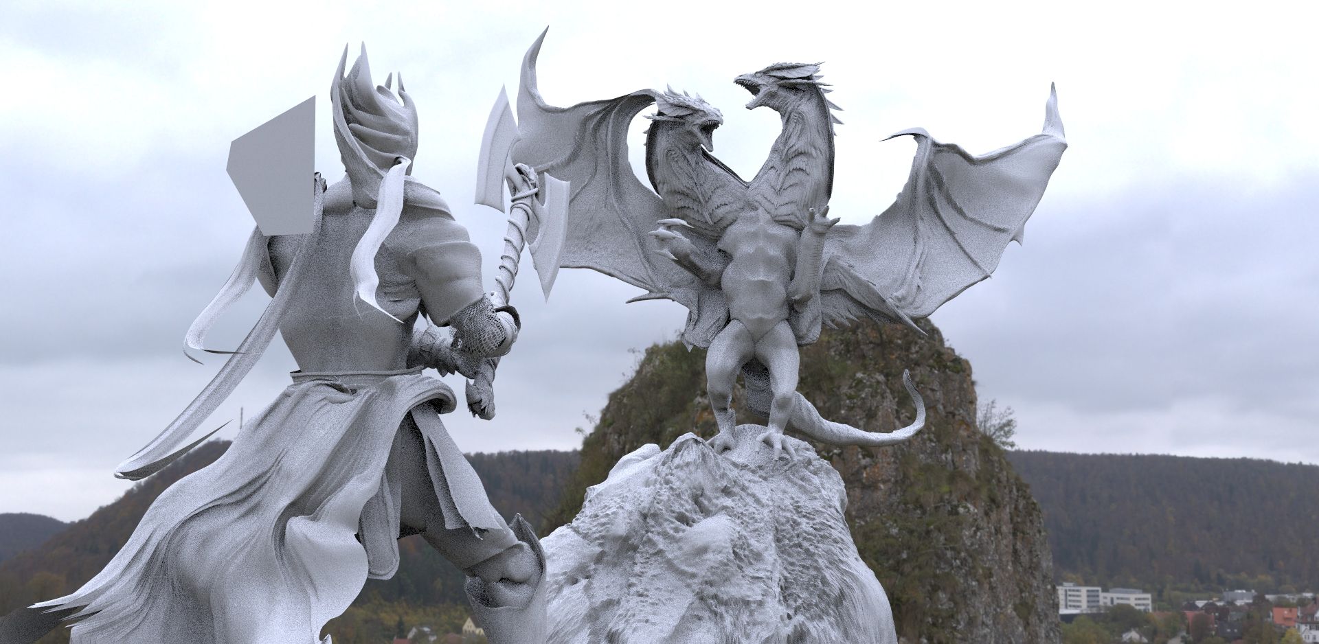 untitled.2986.jpg OBJ file 2 Headed Dragon 3D model・3D print model to download, aramar