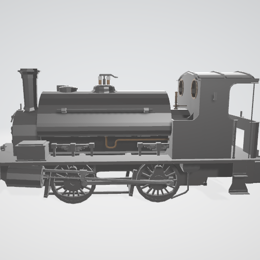 Steam locomotive CR 264 3D model
