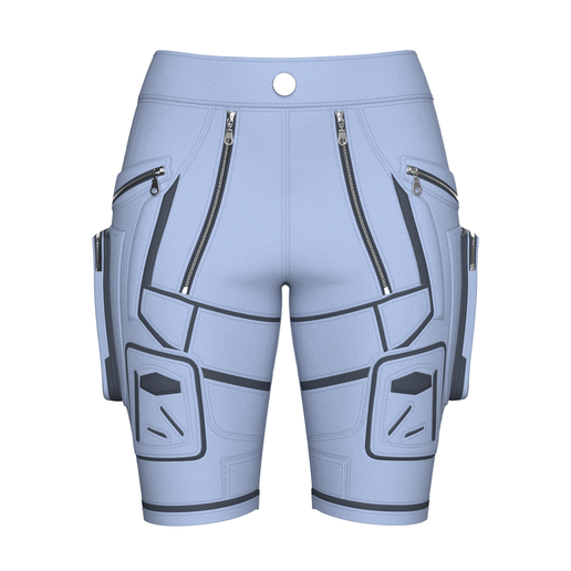 Girls Multi Zippers Tactical Shorts With Patch | Marvelous / Clo3d / obj / fbx