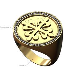 Diamond-Round-PP-logo-signet-ring-size10-00.jpg Archivo STL PP logo diamante grande anillo de sello US tamaño 10 3D modelo de impresión・Objeto de impresión 3D para descargar