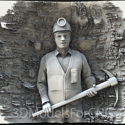 1.png Archivo 3D 3D Model STL File for CNC Router Laser & 3D Printer Miner・Plan imprimible en 3D para descargar