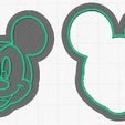 124.jpg Minnie and Mickey Mouse cookie cutter / Clay Cutter and stamp