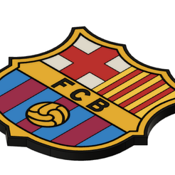 Barca.png Barcelona Club Highly detailed multimaterial logo shield badge multimaterial
