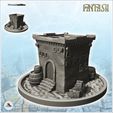 1-PREM.jpg Medieval house on pedestal with flat roof and exterior accessories (5) - Medieval Fantasy Magic Feudal Old Archaic Saga 28mm 15mm