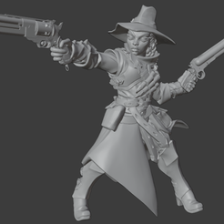 Gunslinger.png Free STL file Vampire Hunter Cowgirl Gunslinger・3D printer model to download