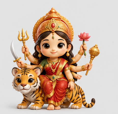 Divine 3D Goddess Durga Murti | Powerful Decorative Idol