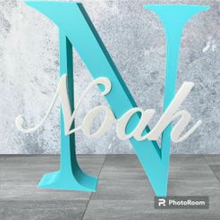 WhatsApp-Image-2023-05-30-at-21.59.35.jpeg STL-Datei Buchstabe N Dekoration Noah・3D-druckbares Design zum Herunterladen