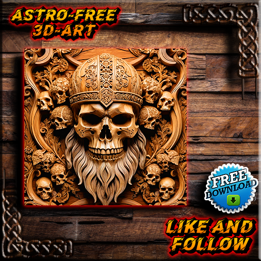 Astro-Free-3d-Art-1-1.png Viking Skull Relief (FREE)