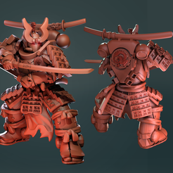 wah2.png STL-Datei Samurai Space Marine-Krieger 3D-Druck Modell・Design zum Herunterladen und 3D-Drucken, UPA