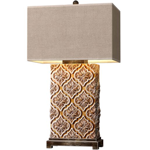 Golden Bronze Arabic Oriental Nightstand bedside Table Lamp 3D model - 3D model önizlemesi