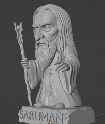 Saruman Wizard STL for FDM Printing - LOTR Inspired Stylized Figurine - White Wizard Character Sculpture - Tabletop 3D Model - Miniature Desktop Decor