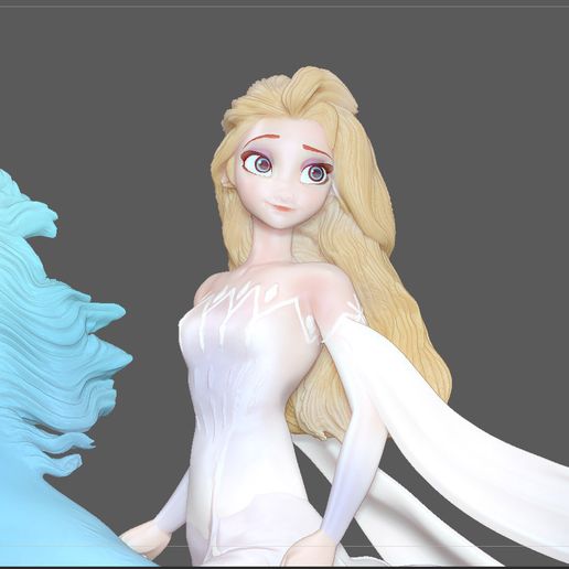 12.jpg -Datei Elsa auf Pferd weißes Kleid FROZEN2 disney Mädchen Prinzessin 3D-Druck Modell herunterladen • 3D-druckbares Design, figuremasteracademy