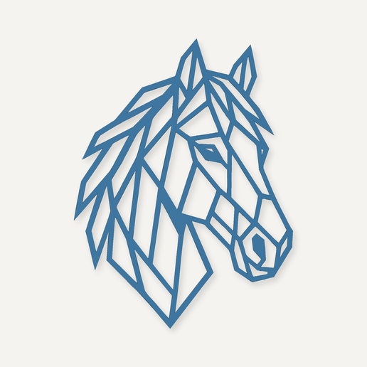 Geometric Horse Head – 3D Printable Wall Art | STL Panel