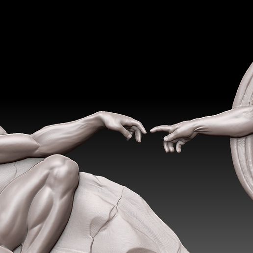 11.jpg La création d'Adam - Chef-d'œuvre de Michel-Ange Bas-relief