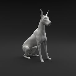 Doberman_sitting_2.jpg Fichier 3D Doberman Pinscher assis・Modèle à imprimer en 3D à télécharger, Dino_and_Dog
