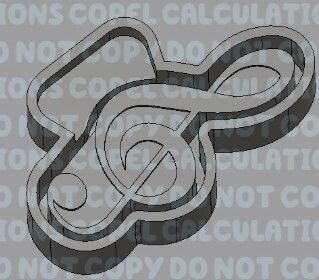 Treble Clef Silicone Mold Housing 3D model