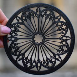 image0-9.jpeg 3MF file Gothic rosette window coaster・3D printing model to download