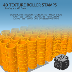 XPS3.png 40 Clay and XPS Foam Texture Roller Stamp