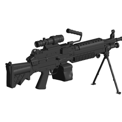 1.png 3D file M249 machine gun・Model to download and 3D print