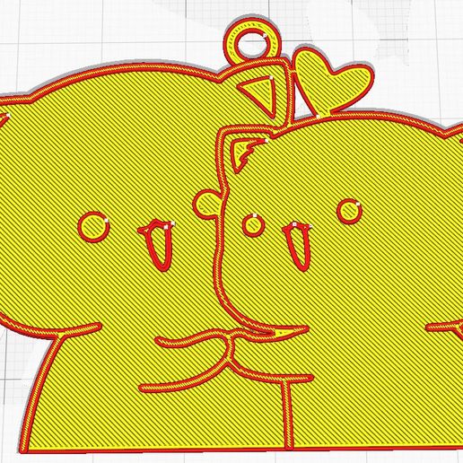 Peach & Rubber Keychain 3D model