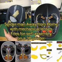 1.png STL file spider-man mask with mechanical lenses・3D print object to download