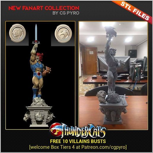 01-Base-complex-LionO.jpg 💥 Thundercats Lion-O STL for 3D printing Fanart Term 24 CG Pyro 3D models