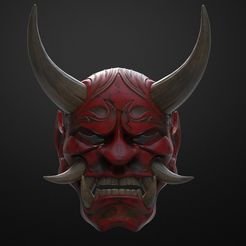 3.jpg OBJ file Japanese Hannya Mask Oni Demon Mask Samurai Mask 3D print model・3D print design to download, Maskitto
