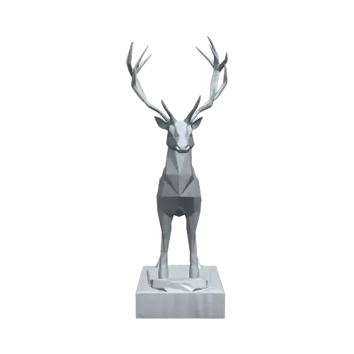 Low Poly Deer Statue