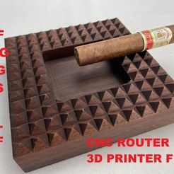 ASA.jpg Ashtray, Cigar Tray Cnc Cut 3D Model File For CNC Router Engraver, Plate Carving Machine, Relief, serving tray Artcam, Aspire, VCarve, Cutt3D