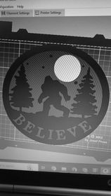 344480759_2456547197853524_3100561562180764859_n.jpg Bigfoot Believe wall decor or centerpiece shelf decor / garage decor