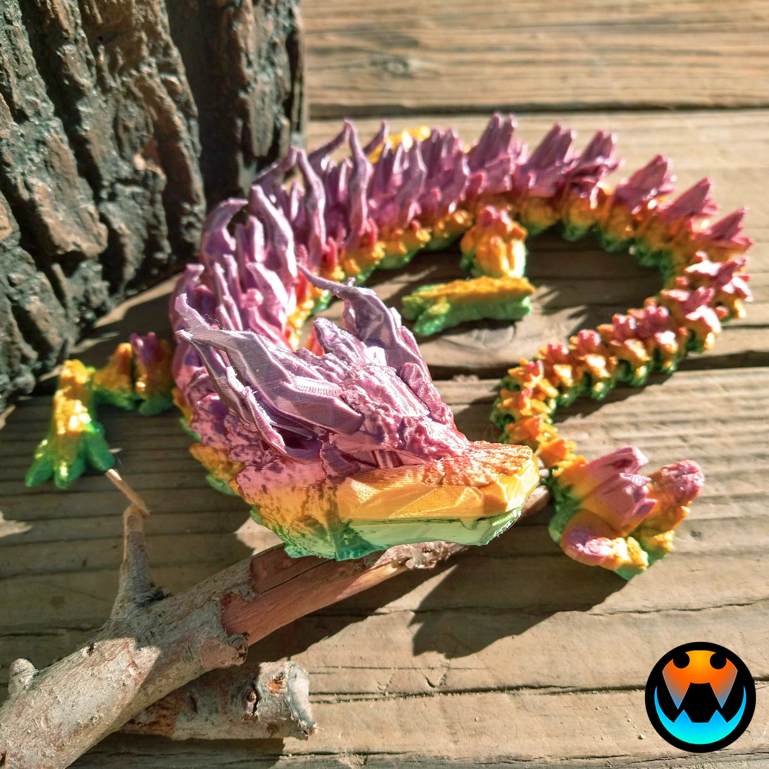 11.png Archivo STL Dragón del Bosque, Mascota Flexi Wiggle articulada, Impresión en el lugar, Fantasía・Diseño imprimible en 3D para descargar, Cinderwing3D