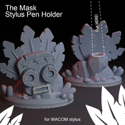 POST_CULTS_001.png STL file The Mask Pen Holder - For Wacom Users・3D printable design to download