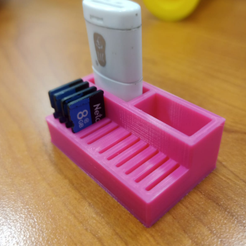soporte-sd.png Fichier STL gratuit Clé USB Micro SD Organiser・Design pour imprimante 3D à télécharger