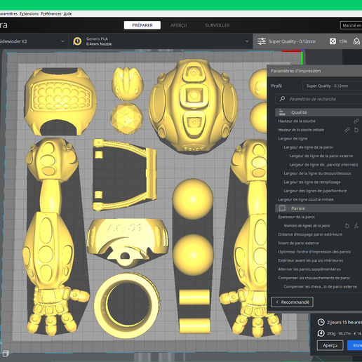 Cura1.png Knickarmroboter, Modell CA-99, Drucken zum Zusammenbauen