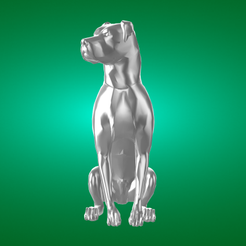 Dog-sits-render.png STL-Datei Hund sitzt・3D-druckbare Vorlage zum herunterladen, JVCourse