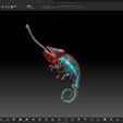 ZBrush3.jpg Panther chameleon- Furcifer pardalis NosyBe-with tongue-shot-STL-3D-print-file-with-full-size-texture-high-polygon